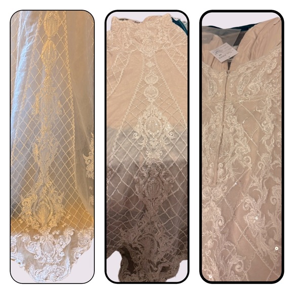 Oleg Cassini Size 18 Ivory Wedding Gown - Picture 8 of 9